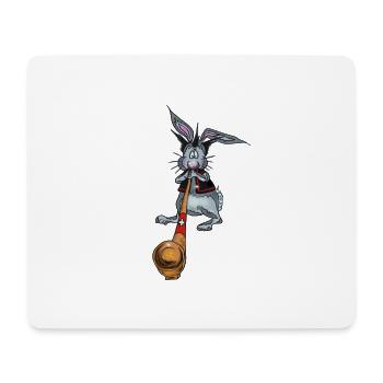 Franz der Hase spielt wunderbar Alphorn - Mousepad (Querformat) - Weiß - Vorne