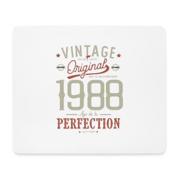 Age perfection 1988, birthday 33 years - Mouse Pad (horizontal) - white - Front