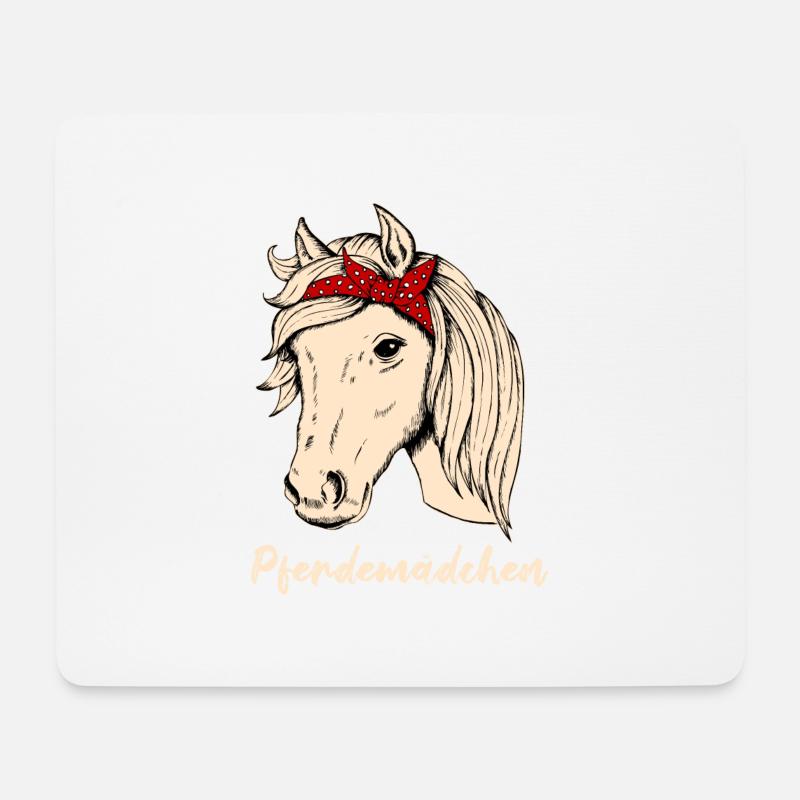 Pferdemädchen Reiten Pferde Reiterhof Geschenk - Mousepad (Querformat) - Weiß