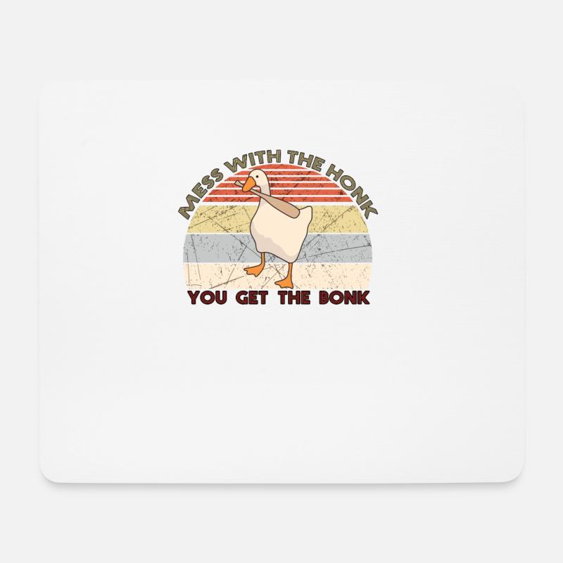 Chaos mit dem Honk Bekommst du die Bonk Ente - Mousepad (Querformat) - Weiß