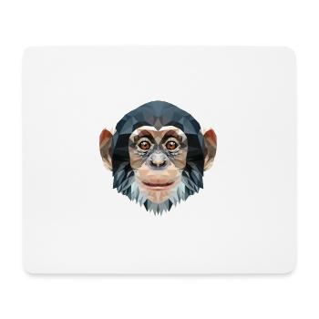 Polygon Design Affe Schimpanse - Mousepad (Querformat) - Weiß - Vorne