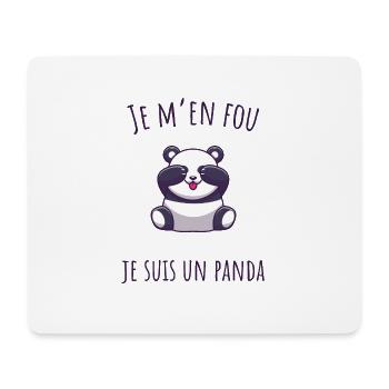Je m'en fou je suis un panda, humour - Tapis de souris (format paysage) - blanc - Devant