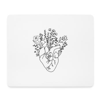 Herzmuskel, Pflanze, Blumen, Pflanzenliebe, Herz - Mousepad (Querformat) - Weiß - Vorne