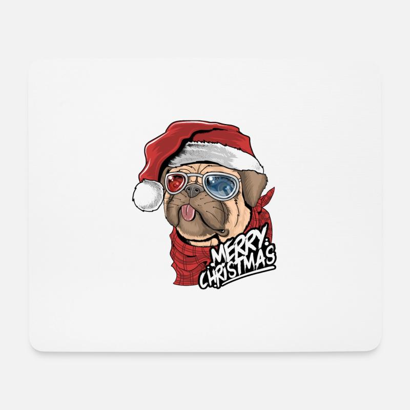 Christmas Dog - Merry Christmas - Mousepad (Querformat) - Weiß