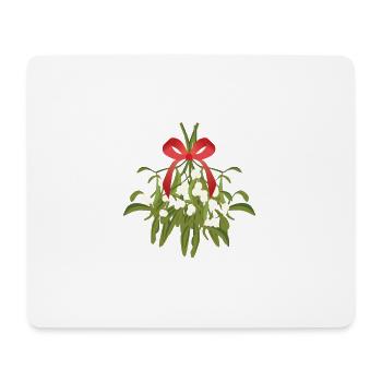 Mistelzweig Weihnachten - Mousepad (Querformat) - Weiß - Vorne
