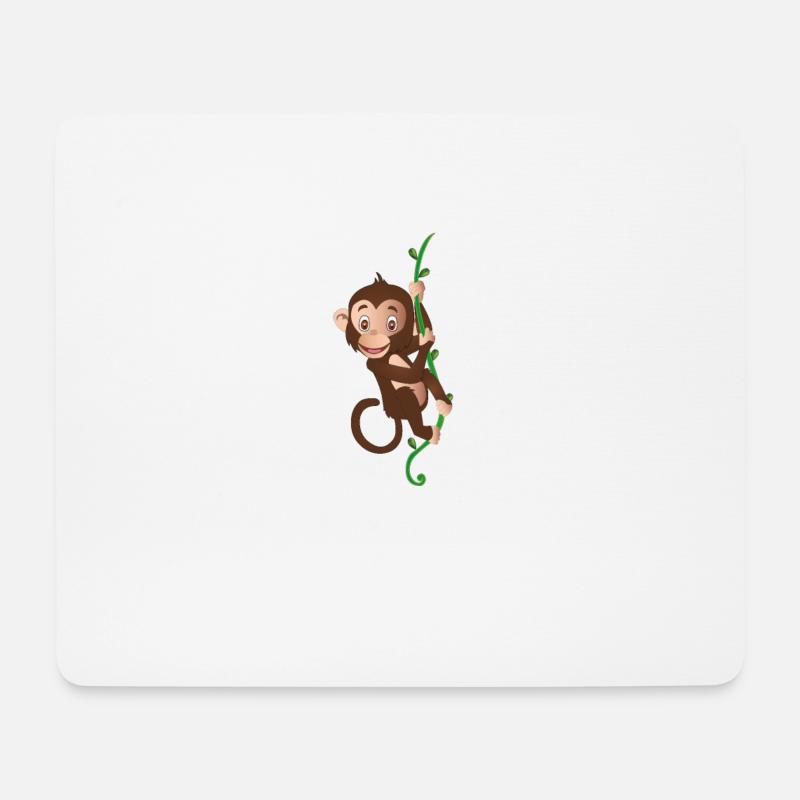 Affentag · Monkey on Liane · Monkey day · Chimpanse - Mouse Pad (horizontal) - white