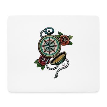boussole old school - Tapis de souris (format paysage) - blanc - Devant