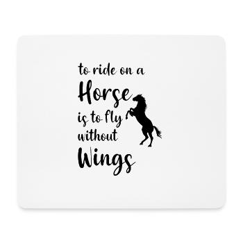 Pferde reiten Reiterin Pferd - Mousepad (Querformat) - Weiß - Vorne
