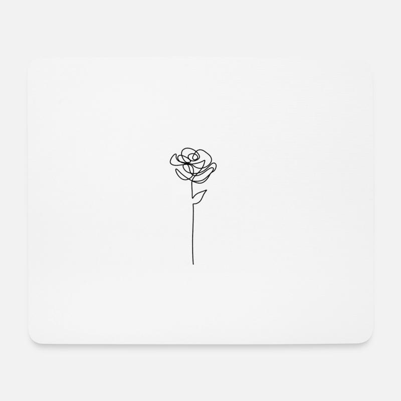 Strichzeichnungen Rose Strichzeichnungen - Mousepad (Querformat) - Weiß