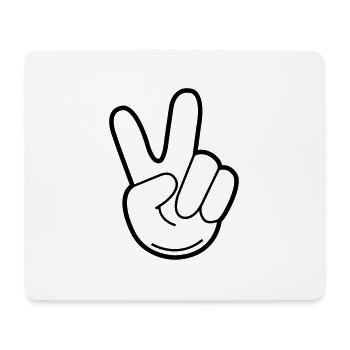 peace hand - Mousepad (Querformat) - Weiß - Vorne