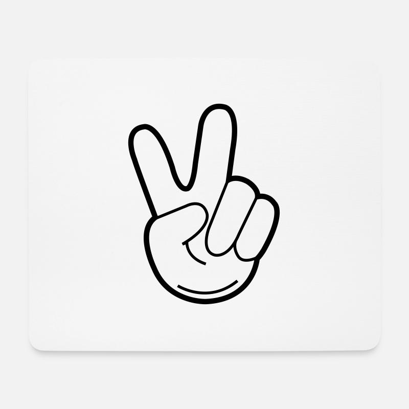 peace hand - Mousepad (Querformat) - Weiß
