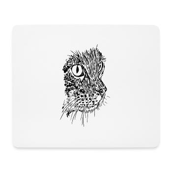Vintage Cat - Portrait Drawing - Mouse Pad (horizontal) - white - Front
