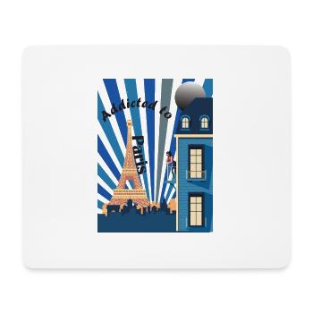Accro à Paris la nuit - Tapis de souris (format paysage) - blanc - Devant