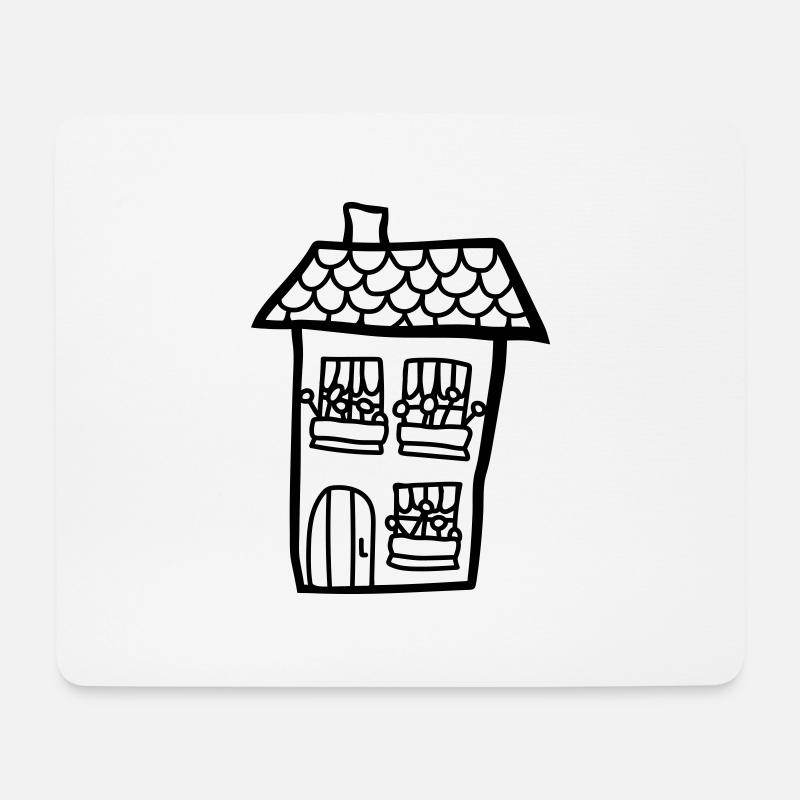 Kinder Haus Gemalt - Mousepad (Querformat) - Weiß