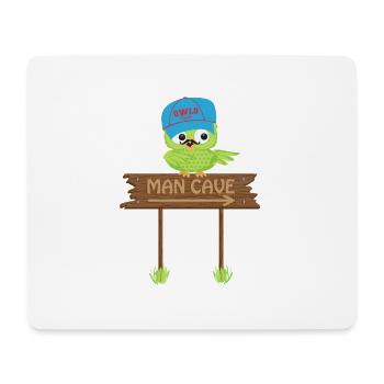 Owl MAN CAVE - Mousepad (Querformat) - Weiß - Vorne