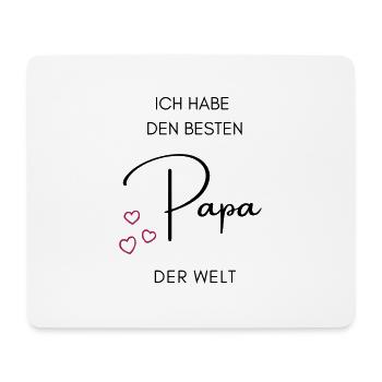 Ich habe den besten Papa der Welt - Schriftzug - Mousepad (Querformat) - Weiß - Vorne