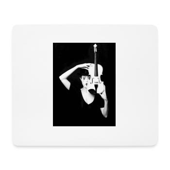 Pierrot avec violon - Tapis de souris (format paysage) - blanc - Devant