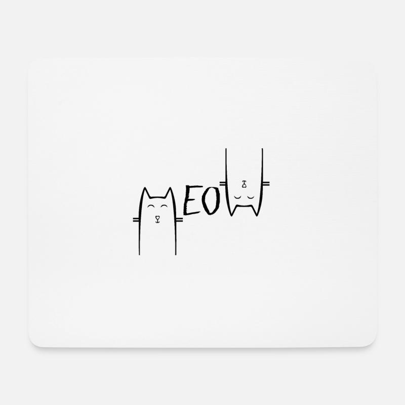 Katze Meow - Mousepad (Querformat) - Weiß