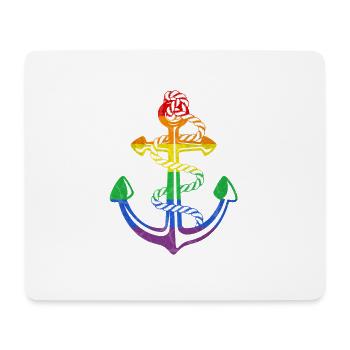Rainbow Anchor LGBT Flag - Mouse Pad (horizontal) - white - Front