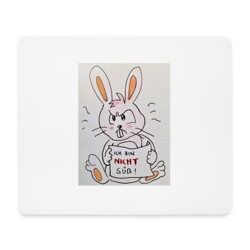 grumpy rabbit - Mousepad (Querformat) - Weiß - Vorne