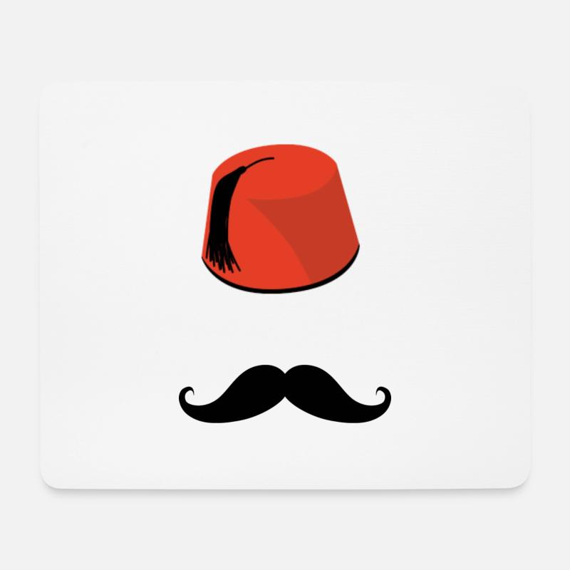 Terbouche und Schnurrbart - Marokkanische Fes - Mousepad (Querformat) - Weiß