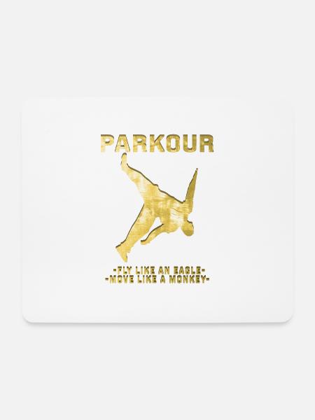 Parkour Freerunner Traceur Le Parcour Gold - Mouse Pad (horizontal) - white