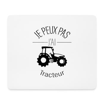 JE PEUX PAS J'AI TRACTEUR - Tapis de souris (format paysage) - blanc - Devant