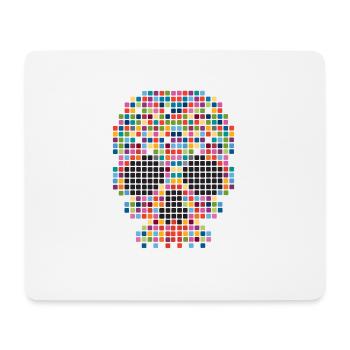 pixel art skull - Mouse Pad (horizontal) - white - Front