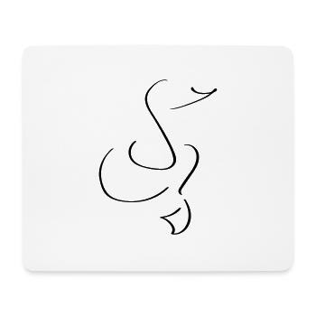 Duck Line Art - Minimalist - Mouse Pad (horizontal) - white - Front