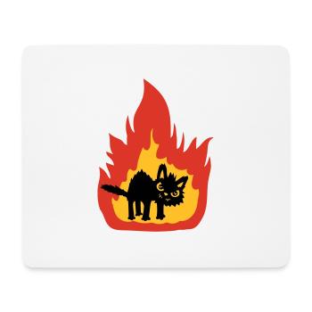Brennende heiße Katze - Mousepad (Querformat) - Weiß - Vorne
