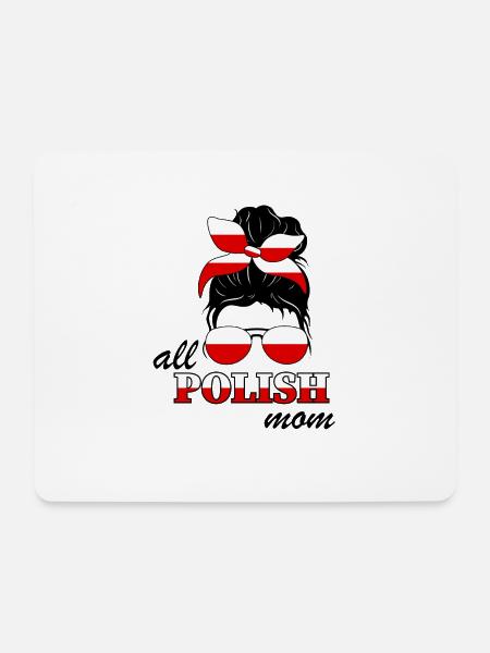 All Polish mom Matka Mutter Mama Polen Flagge - Mousepad (Querformat) - Weiß
