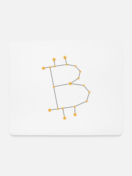 Sternzeichen Bitcoin BTC Gold - Mousepad (Querformat) - Weiß