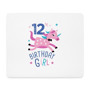 12. Geburtstag Mädchen 12 Jahre Licorn Einhorn - Mousepad (Querformat) - Weiß - Vorne