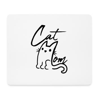 Cat Mom Text Logo - Mousepad (Querformat) - Weiß - Vorne