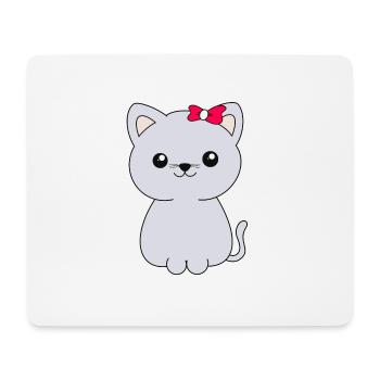 Chat - Tapis de souris (format paysage) - blanc - Devant