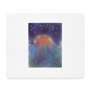 Sonnenuntergang mit Sternenhimmel - Mousepad (Querformat) - Weiß - Vorne