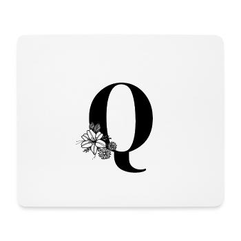 Lettre Q - Tapis de souris (format paysage) - blanc - Devant