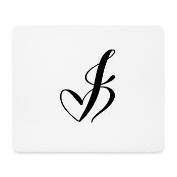 Lettre de cœur J / hjerte bogstav J - Tapis de souris (format paysage) - blanc - Devant
