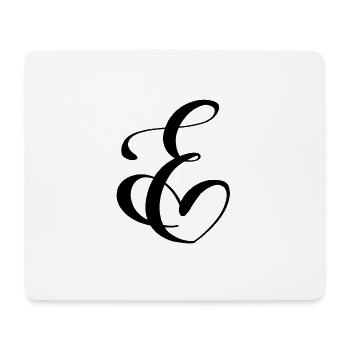 Herz E - Mousepad (Querformat) - Weiß - Vorne