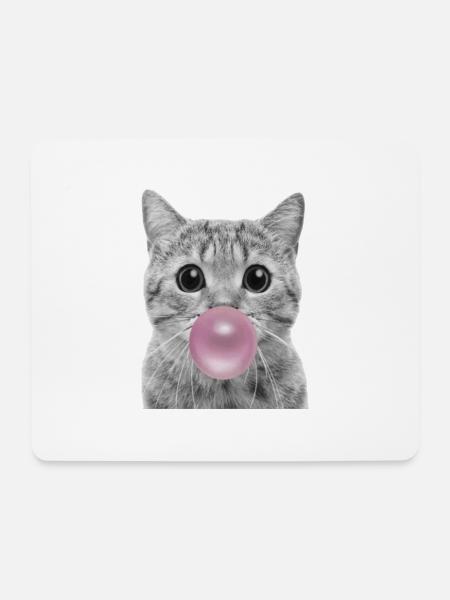 Bubble Katze - Mousepad (Querformat) - Weiß