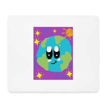 Funny Picture, Happy Earth - Mouse Pad (horizontal) - white - Front