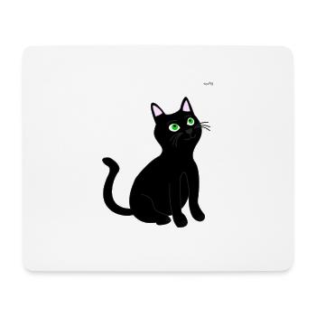 cute black cat - Mouse Pad (horizontal) - white - Front
