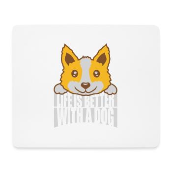 better with a dog - Mouse Pad (horizontal) - white - Front