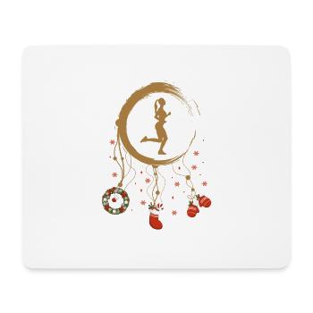 Joggen Weihnachten Weihnachtstraumfänger - Mousepad (Querformat) - Weiß - Vorne