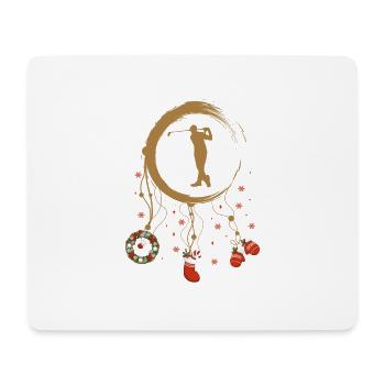 Golfer Weihnachten Weihnachtstraumfänger - Mousepad (Querformat) - Weiß - Vorne