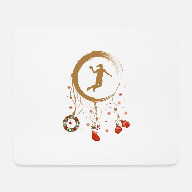 Handball Frau Weihnachten Weihnachtstraumfänger - Mousepad (Querformat) - Weiß