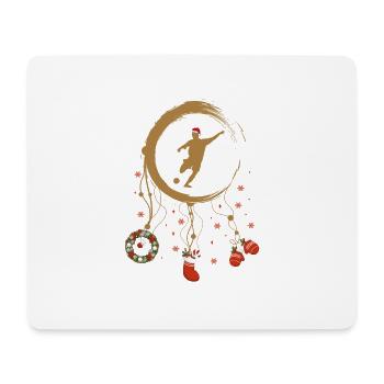 Fussball Weihnachten Weihnachtstraumfänger - Mousepad (Querformat) - Weiß - Vorne