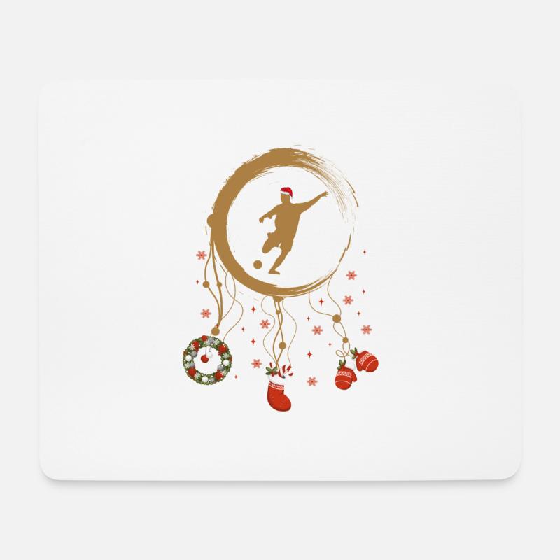 Fussball Weihnachten Weihnachtstraumfänger - Mousepad (Querformat) - Weiß