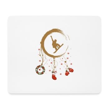 Snowboard Weihnachten Weihnachtstraumfänger - Mousepad (Querformat) - Weiß - Vorne