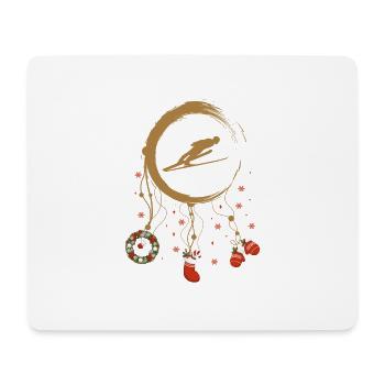 Skispringen Weihnachten Weihnachtstraumfänger - Mousepad (Querformat) - Weiß - Vorne